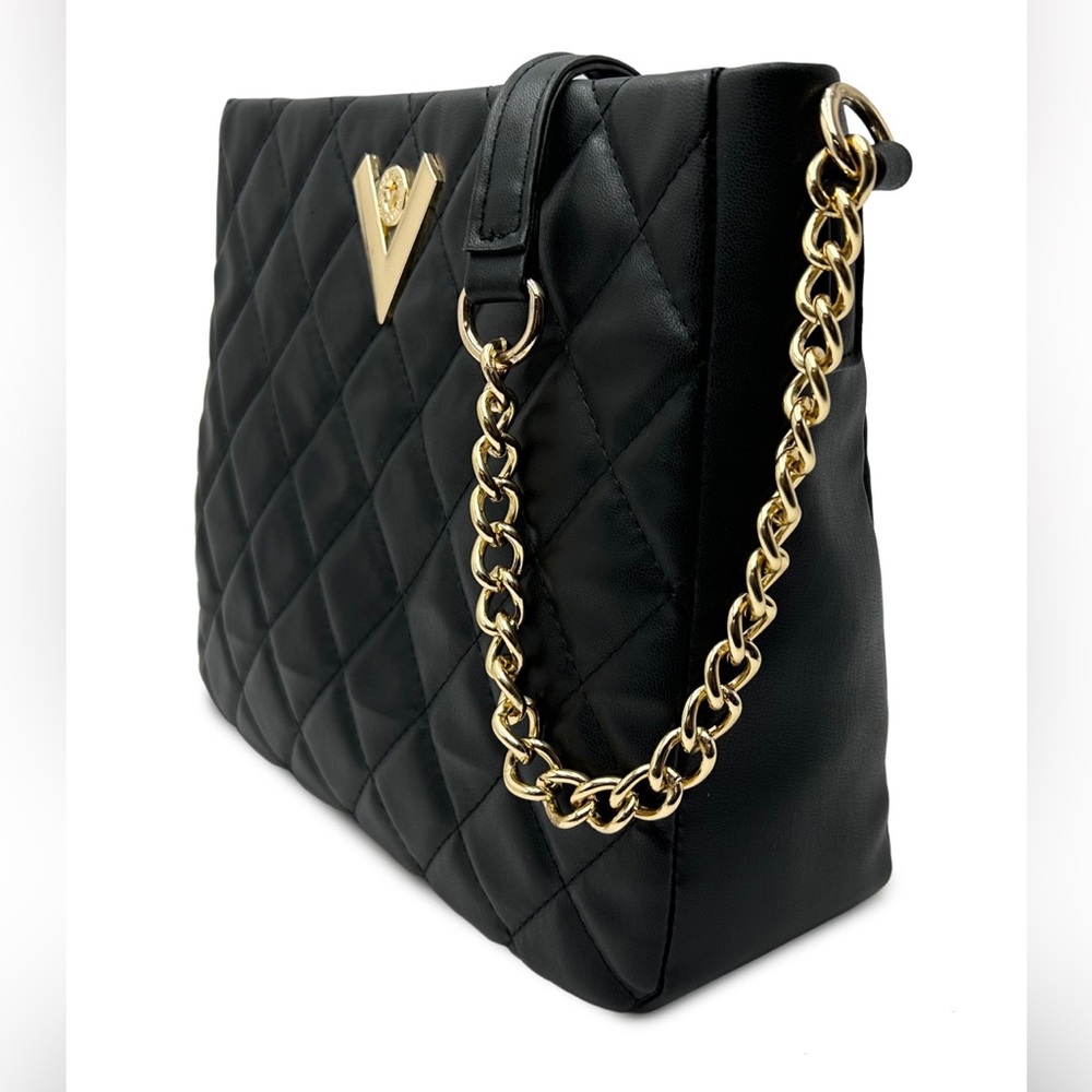 NWT Valentino Orlandi Black Quilted Crossbody Bag
